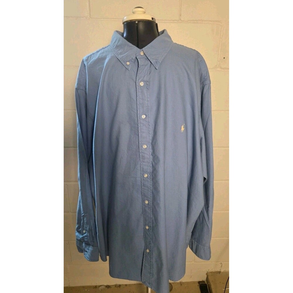 Polo Ralph Lauren Men’s 3XB Blue Oxford Cotton Dress Shirt Button Down New $140